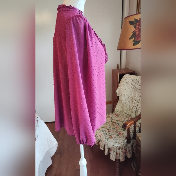 NWOT Raspberry Poplin CATO Tunic - sz Lg - Picture 3 of 6